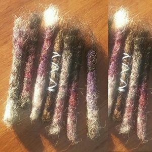 purple black brown blonde blunt tipped dreadlocks